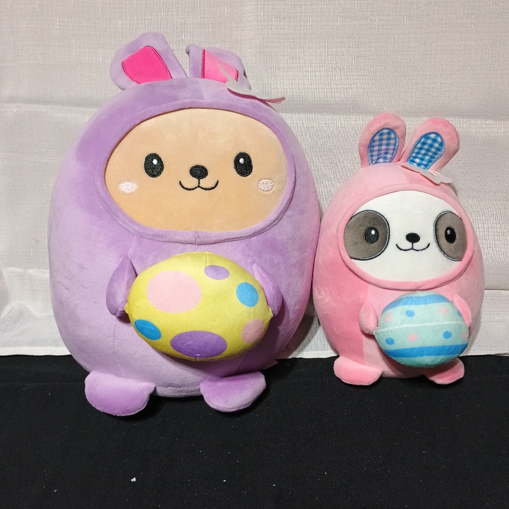 Pink and Purple Plush Stuffed Animal Pair
